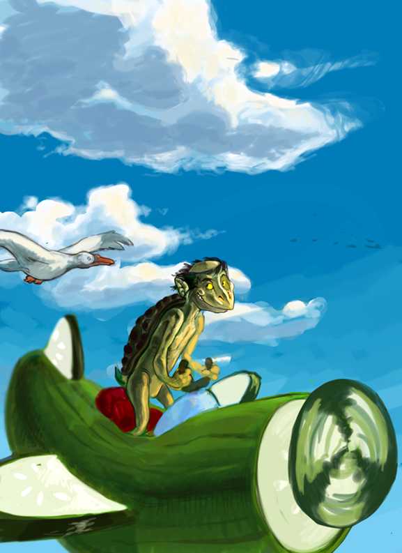 pin Amerikaans voetbal elegant SITO Artchive: 'Kappa in his Cucumber Plane' by Caitlin Lehman