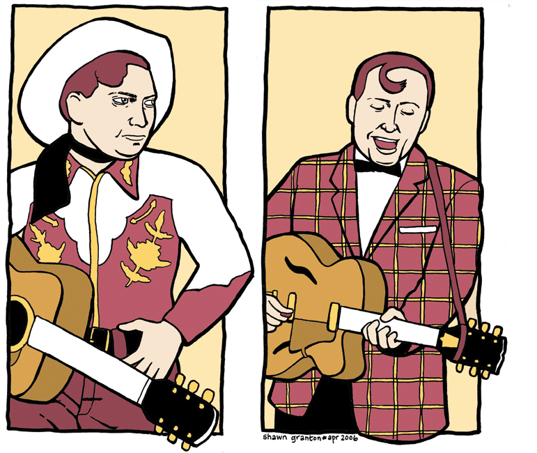 Country bill. Коллаж Гагарин с гитарой и Билл Хэйли.